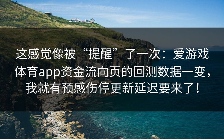 这感觉像被“提醒”了一次：爱游戏体育app资金流向页的回测数据一变，我就有预感伤停更新延迟要来了！
