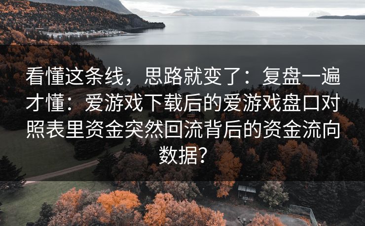 看懂这条线，思路就变了：复盘一遍才懂：爱游戏下载后的爱游戏盘口对照表里资金突然回流背后的资金流向数据？